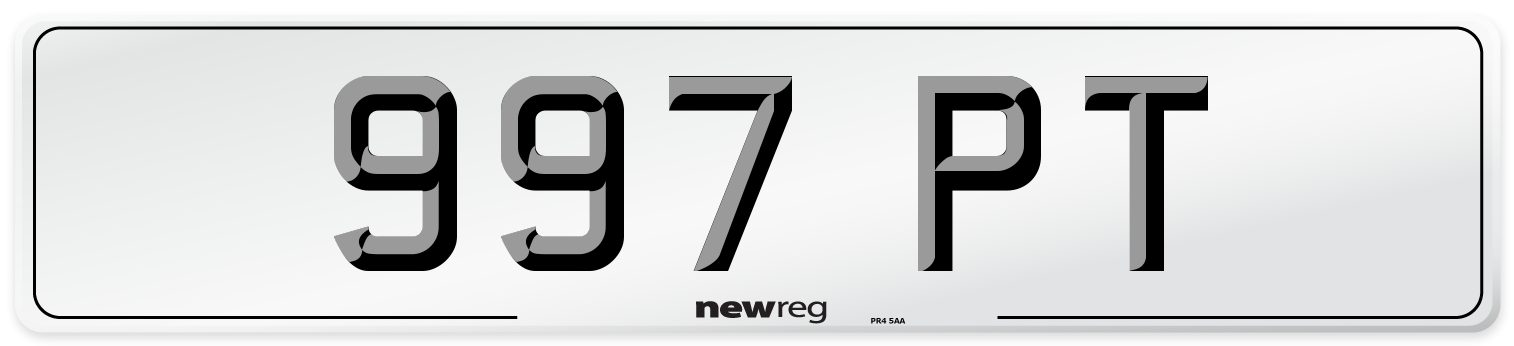 997 PT Number Plate from New Reg